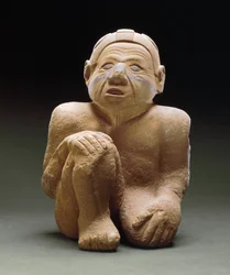 Sitzende männliche Figur, 1300-1500